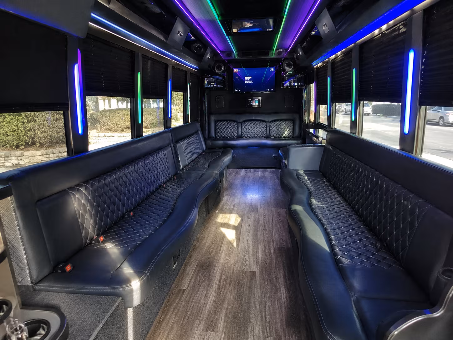 carlsbad 15 passenger party bus interior