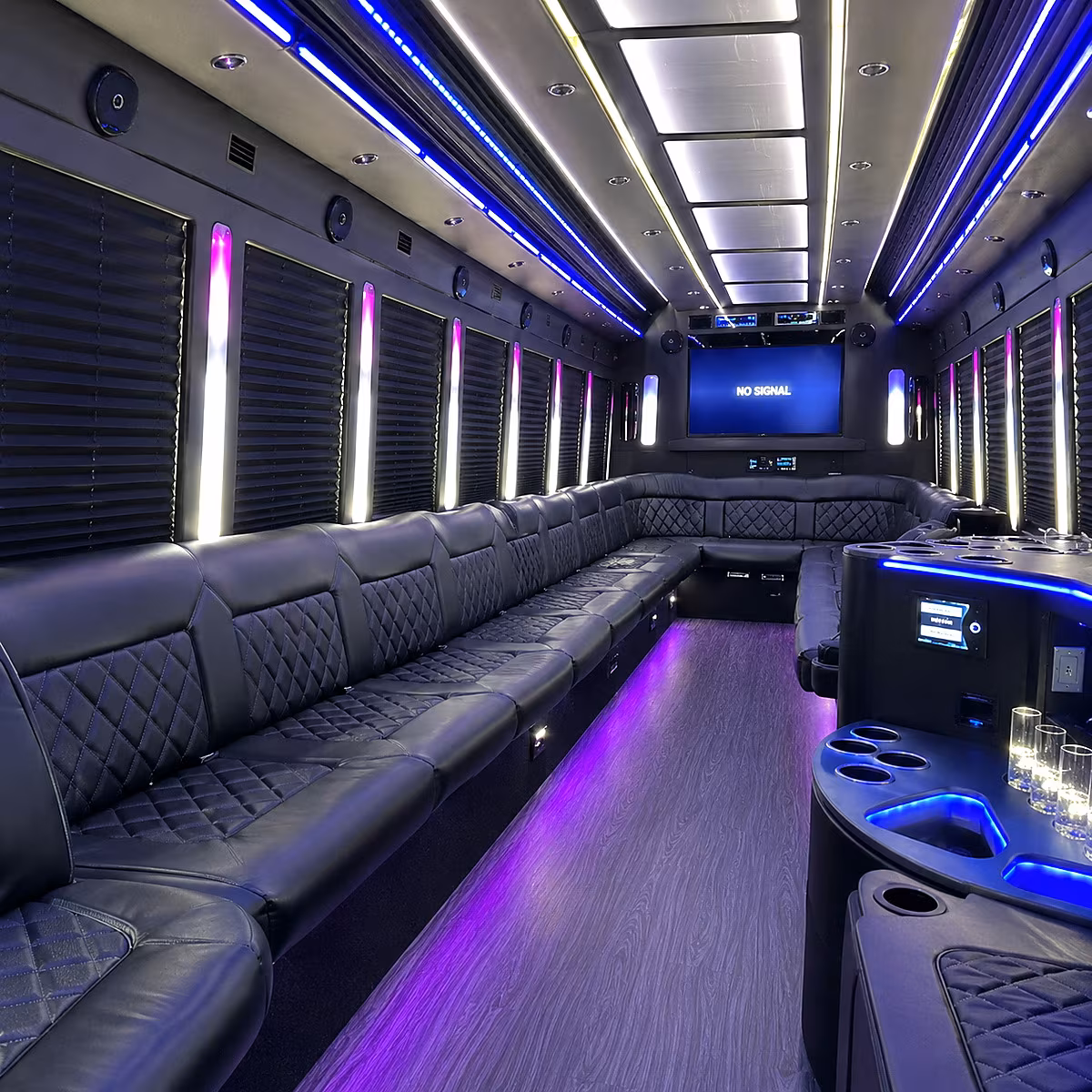 carlsbad 30 passenger party bus inside